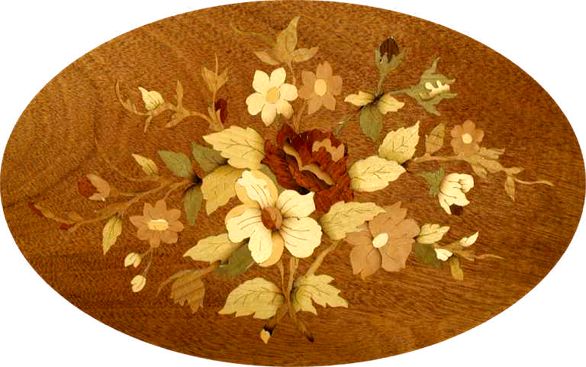 Fretsawn Marquetry Floral Motif